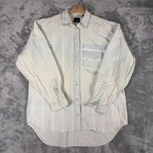 Vintage Lizwear Women's Light Fade Chambray Button Front Shirt/Jacket Size Large